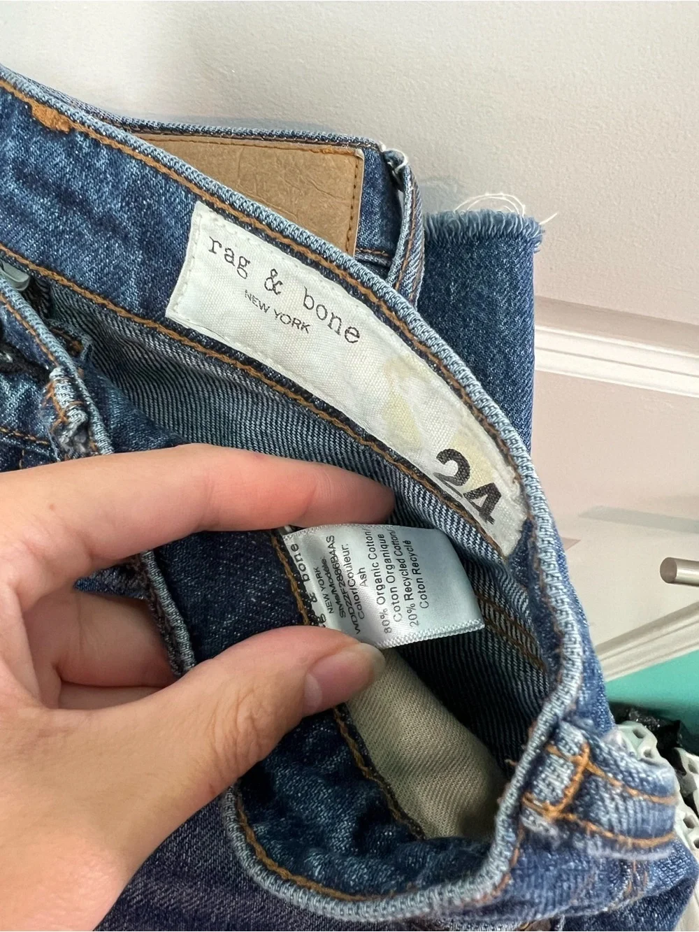 Rag & Bone Alex High Rise Straight Jean Ash Blue Size 24